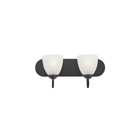 Maxim Lighting Axis 2-Light Strip Bath Vanity, Black 11382FTBK